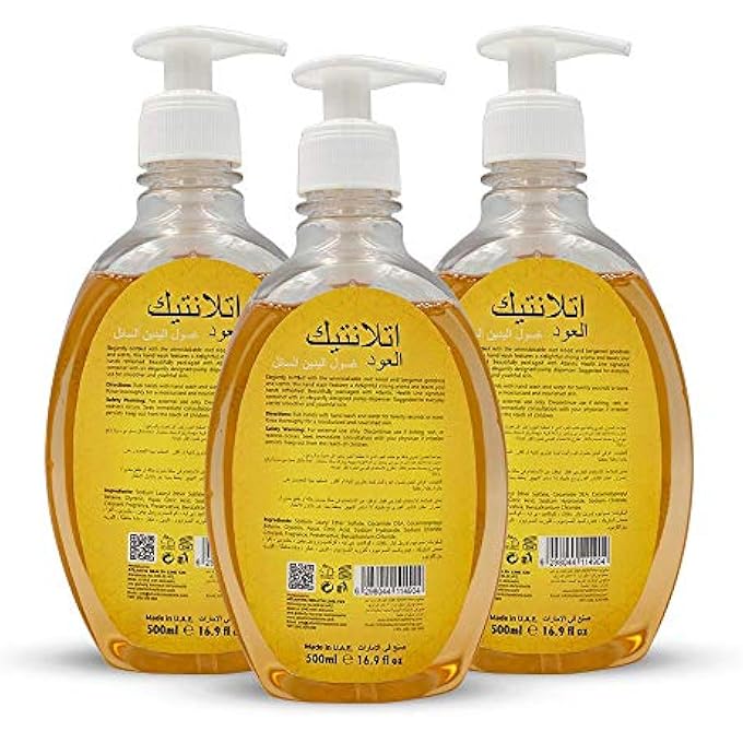 Atlantic غسول يد سائل مضاد للبكتيريا مع عود جل غسول اليد، 500 مل، غسول يد سائل (عبوة من 3) - Image 2